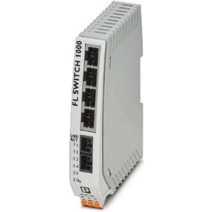 Phoenix 1085214, Industrial Ethernet Switch mit 4 RJ45 Ports und SC-Singlemode, schwarz