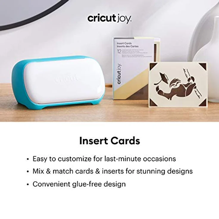 Cricut Glitzer & Glam Kartenset, A2-Format mit Einsteckkarten in Taupe, Creme und Weiß, für Cricut Joy – Bild 3
