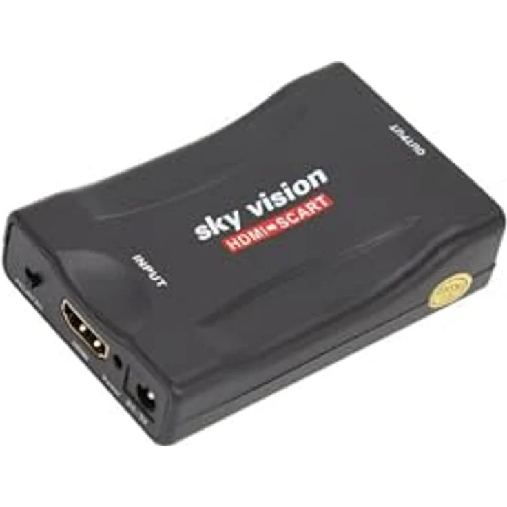 Sky Vision HSC 01 HDMI auf Scart Adapter, Plug & Play Konverter mit 1080p Eingang und 576p Ausgang, kompatibel mit PAL und NTSC, kompakte Bauweise für alte Fernseher – Bild 1