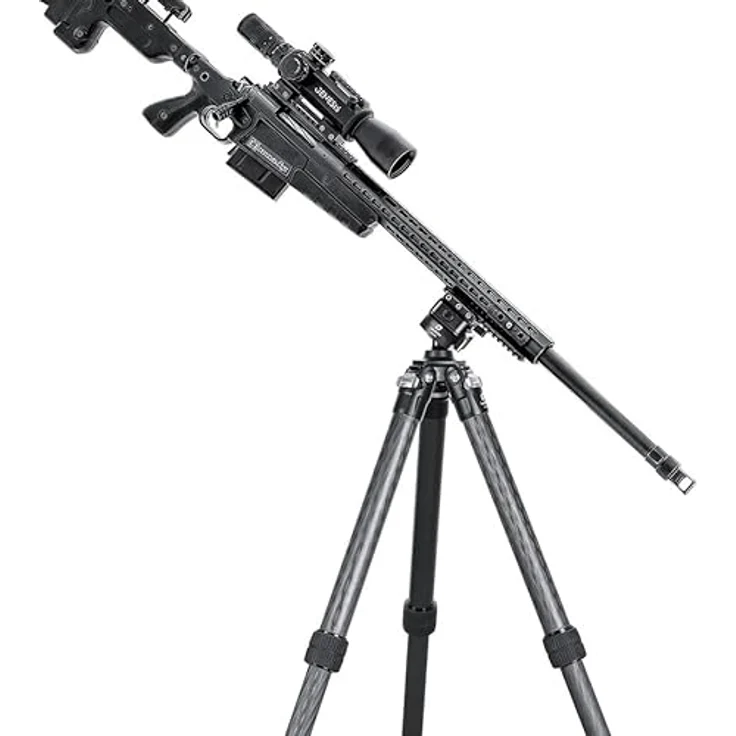 LEOFOTO SA-403C Carbon-Dreibeinstativ mit MA-30L Gewehraufnahme, 25 kg Tragfähigkeit, höhenverstellbar von 16 cm bis 160 cm – Bild 5