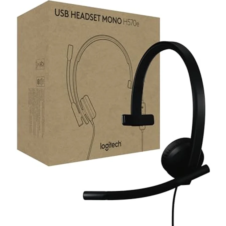 Logitech H570e USB-Headset mit Mikrofon für PC und Mac, kabelgebundenes USB-A-Headset mit Geräuschunterdrückung, zertifiziert für Microsoft Teams, Schwarz – Bild 1