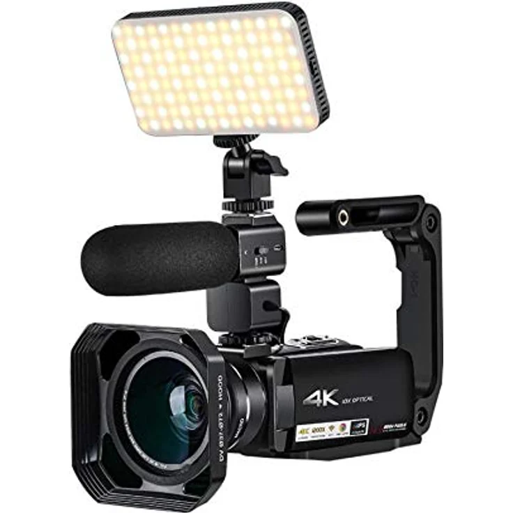 LIPA AD-C7 Camcorder 4K, Sony-Objektiv, 120-facher Zoom, Wifi, mit Stativ- und Mikrofonanschluss – Bild 2
