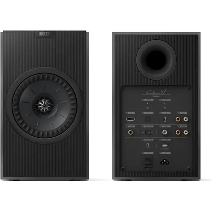KEF Coda W, Kabellose HiFi-Regallautsprecher, Dark Titanium | Bluetooth 5.4 aptX Lossless, 200 Watt, Phono-Vorverstärker, HDMI & USB-C Anschluss – Bild 2