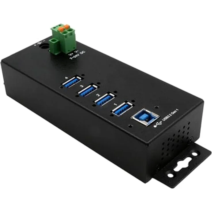 Exsys EX-1186HMVS-2 Schnittstellen-Hub USB 3.2 Gen 1 (3.1 Gen 1) Type-B 5000 Mbit-s Schwarz (EX-1186HMVS-2)