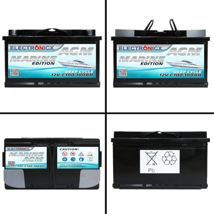 Electronicx AGM Batterie 100AH Marine Edition, 12V Versorgungsbatterie für Boot, Wohnmobil & Solar, wartungsfrei und auslaufsicher – Bild 9