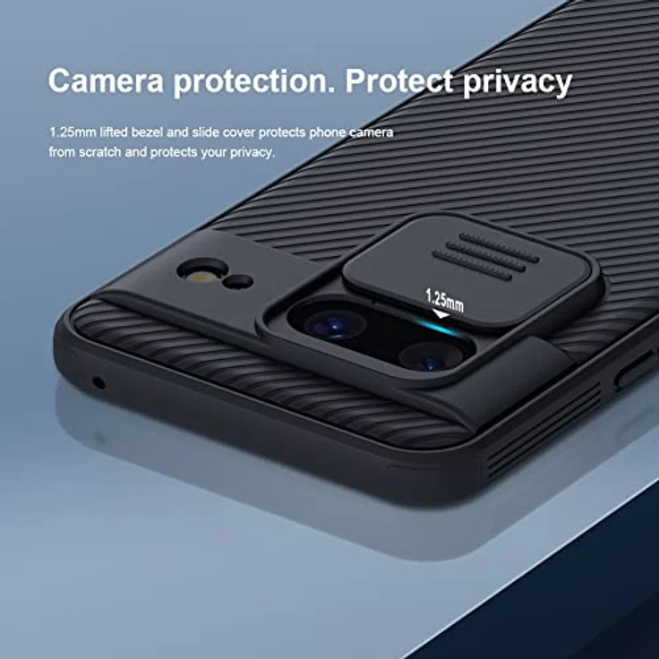 Nillkin CamShield Pro Series Schutzhülle für Google Pixel 8, Schwarz - Kameraschutz, kabelloses Laden, vier Ecken-Schutz, rutschfestes Design - Preisvergleich – Bild 4