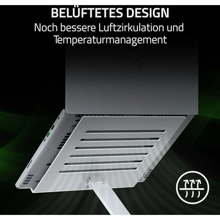 Razer Adjustable Laptop Stand - Ergonomischer höhenverstellbarer Laptop-Ständer für Laptops bis zu 18“ Zoll (höhen- und neigungsverstellbar, Robustes Aluminium, belüftetes Design) Mercury – Bild 5