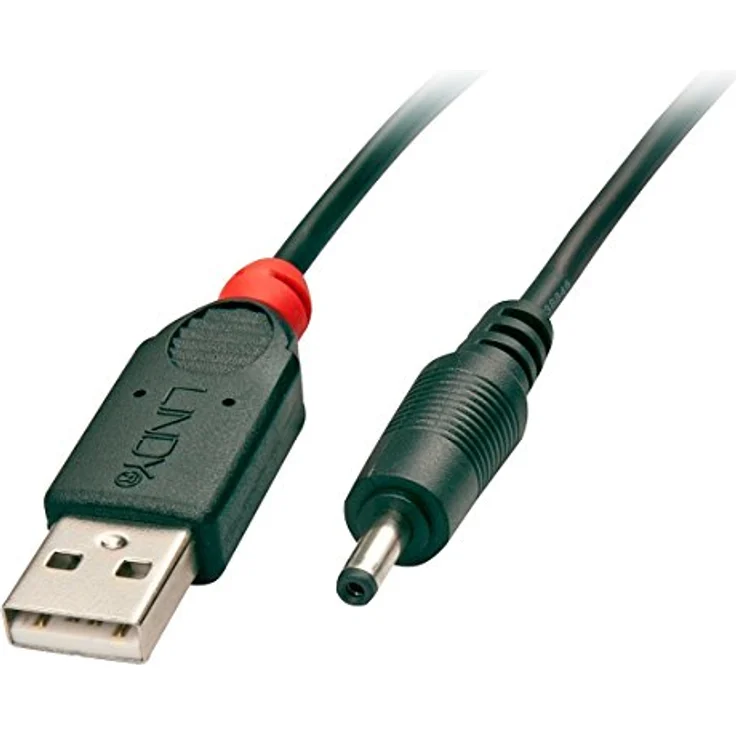 Lindy - USB-Ladekabel - 4-poliger USB-Anschluss Typ A (nur Strom) (M) - Gleichstrombuchse 3,5 mm (ID: 1,35 mm) (M) - 1,5m - Schwarz (70266) – Bild 2