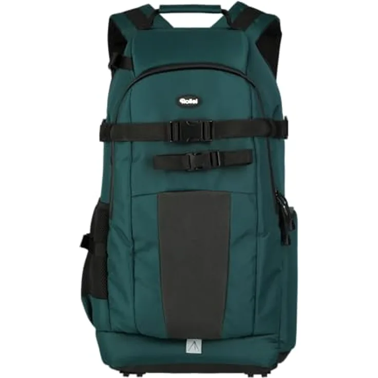 Rollei Fotoliner Ocean L, Schultertasche aus recyceltem Material für Kameras, petrol