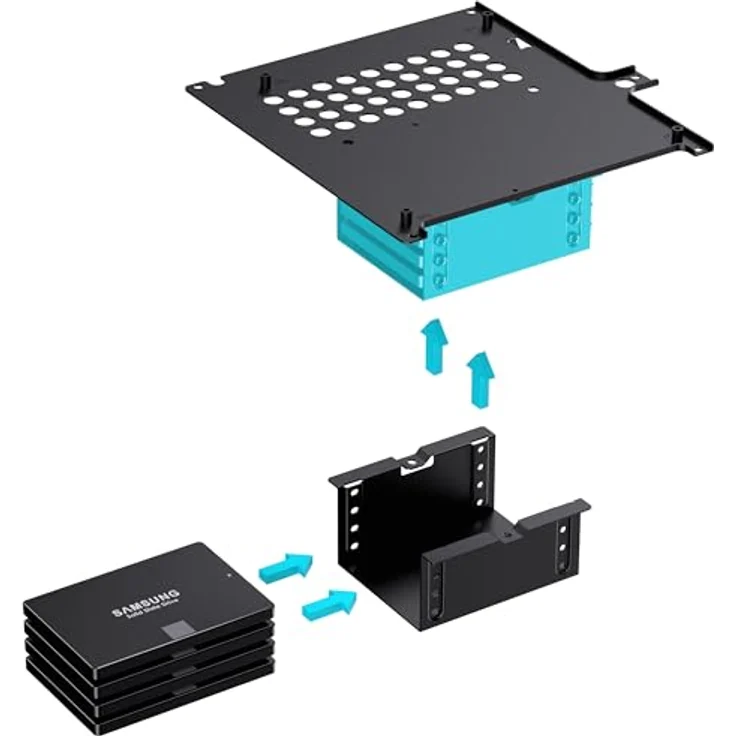 Jonsbo N10 Mini-Tower PC-Gehäuse, Mini-ITX, silber, mit Platz für 4x 2,5-Zoll-SSDs und zwei eingebauten Lüftern – Bild 7