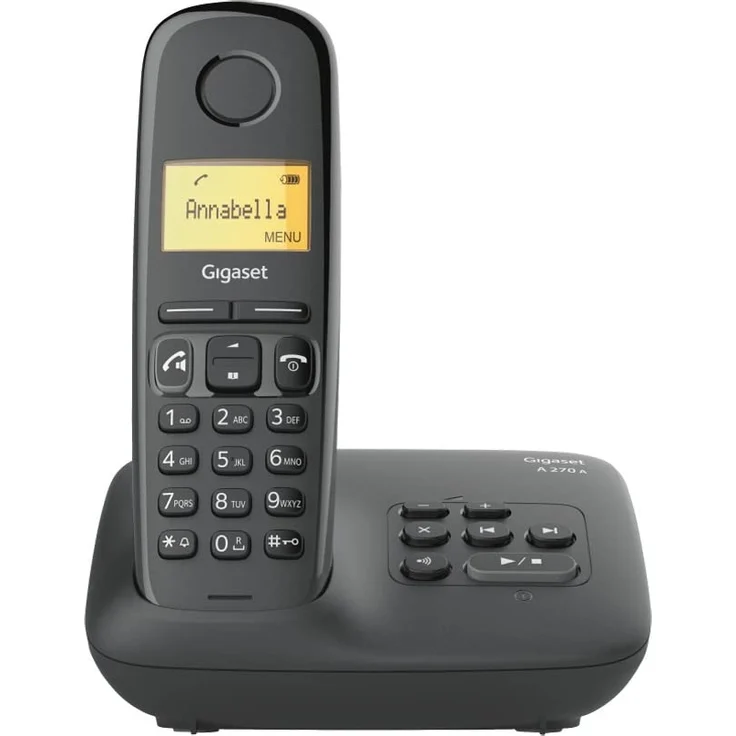 Gigaset A270A schnurloses Telefon 25min Anrufbeantworter schwarz
