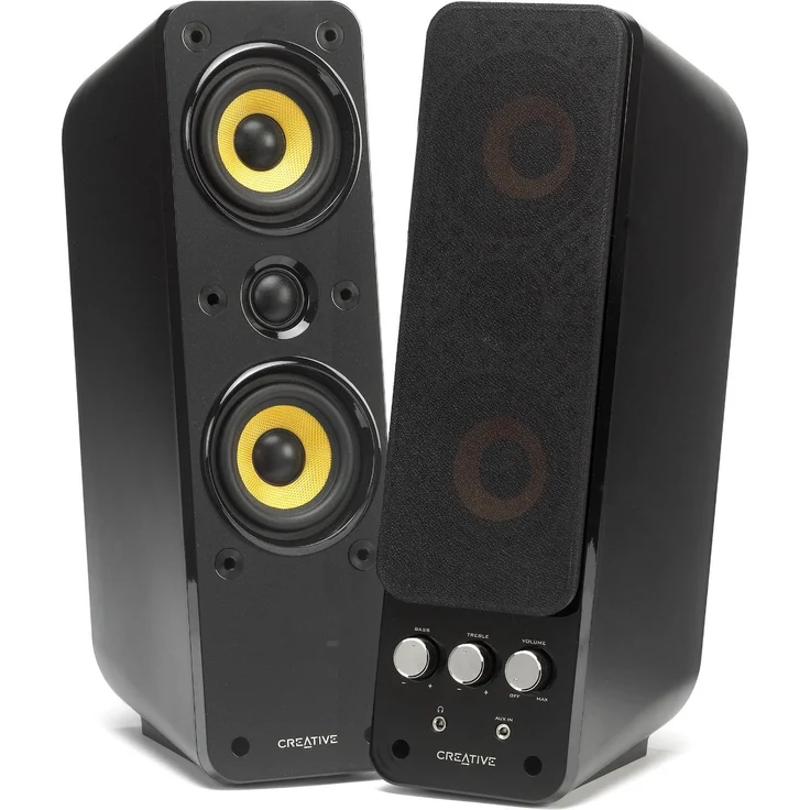 Creative GigaWorks T40 Series II - 2.0 Lautsprechersystem (Hi-Fi, Stereo-AUX-IN, Line-IN-16W RMS) schwarz – Bild 2