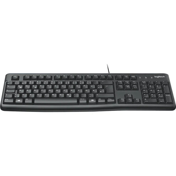 Logitech K120 Kabelgebundene Tastatur für Windows, USB-Anschluss, Leises Tippen, Robust, Spritzwassergeschützt, Einstellbare Tastaturaufsteller, Deutsches QWERTZ-Layout - schwarz – Bild 7