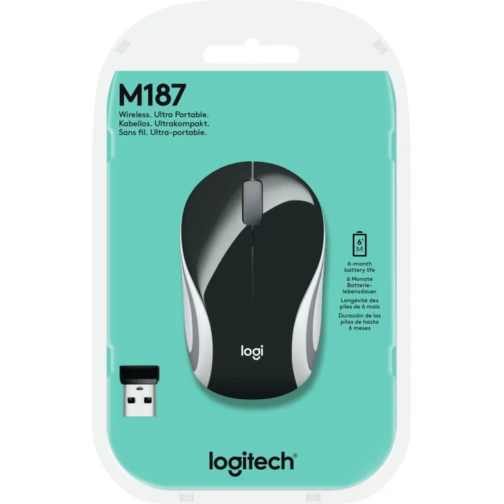 Logitech M187 Wireless Mini Mouse Black Glamour (910-002736) – Bild 5