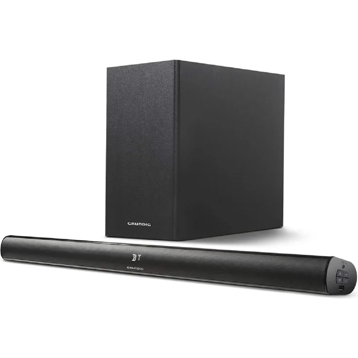 Grundig DSB 990 2.1 Soundbar mit Subwoofer, Dolby Atmos, kabellos/kabelgebunden, geeignet für TV, schwarz (2019) – Bild 1