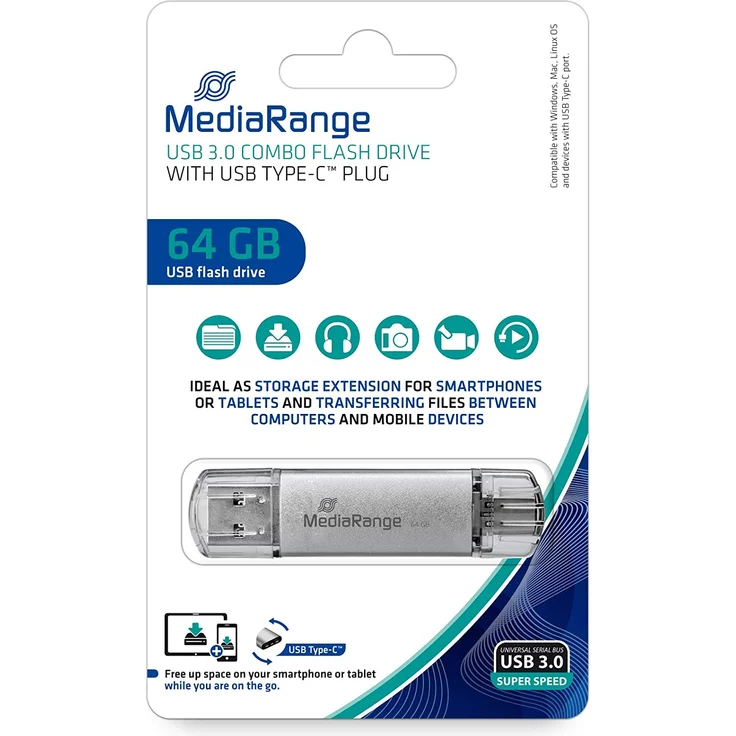 USB-Stick 64 GB USB 3.1 combo mit Type-C - USB-Stick - 64 GB (MR937) – Bild 1