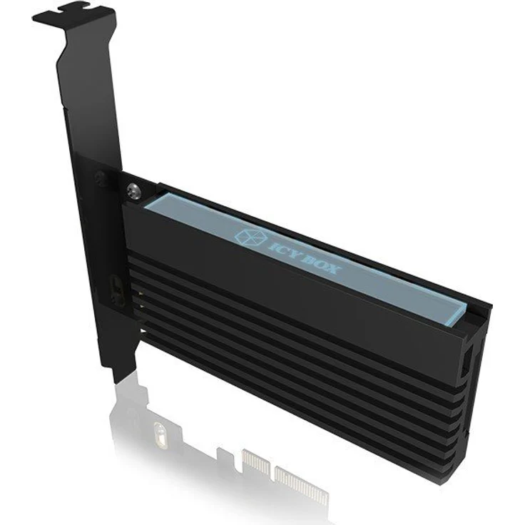 RaidSonic ICY BOX PCI Express Karte, M.2 NVMe SSD zu PCIe 3.0 Adapter, Kühler, LED Beleuchtung, M-Key, 2230, 2242, 2260, 2280, Schwarz (IB-PCI214M2-HSL) – Bild 5