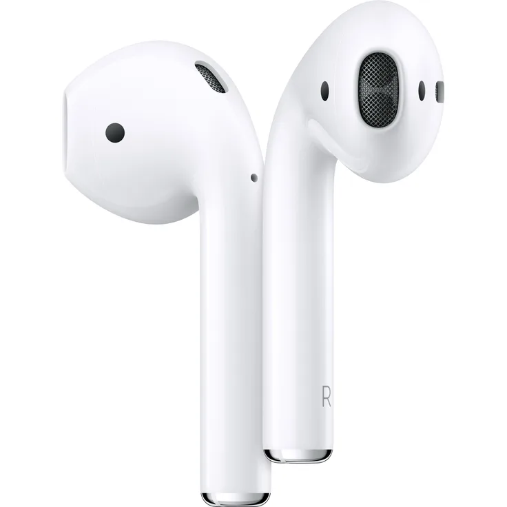 Apple AirPods (2. Generation) mit kabelgebundenen Ladecase, True Wireless In-Ear Kopfhörer mit Bluetooth, Mikrofon, geeignet für iPhone, weiß (MV7N2ZM/A)
