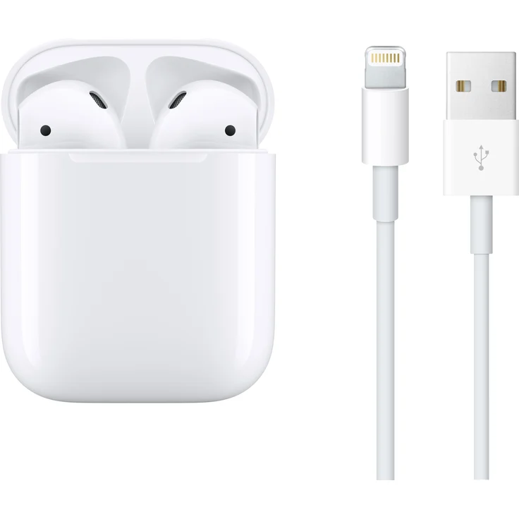 Apple AirPods (2. Generation) mit kabelgebundenen Ladecase, True Wireless In-Ear Kopfhörer mit Bluetooth, Mikrofon, geeignet für iPhone, weiß (MV7N2ZM/A) – Bild 5