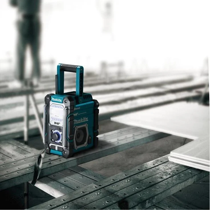 Makita DMR 112 mit Bluetooth + Akku 3 Ah und Ladegerät Baustellenradio mit Bluetooth, LCD-Display, geeignet für Outdoor, blau – Bild 4
