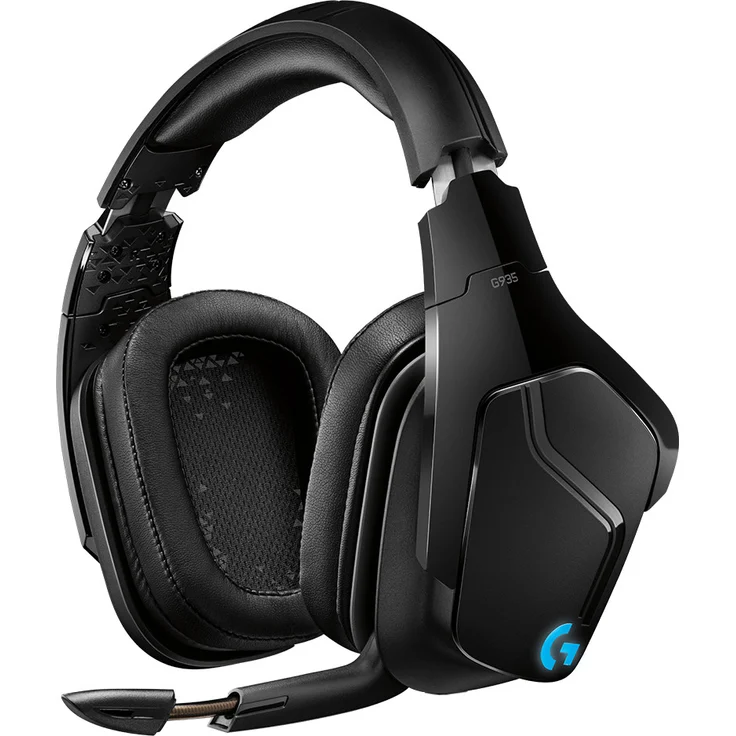 Logitech G935 Wireless RGB Gaming-Headset, 7.1 Surround Sound, DTS Headphone:X 2.0, 50 mm Treiber, 2.4 GHz Kabellos, Flip-Stummschaltung, PC-Mac-Xbox One-PS4-Nintendo Switch - schwarz – Bild 1