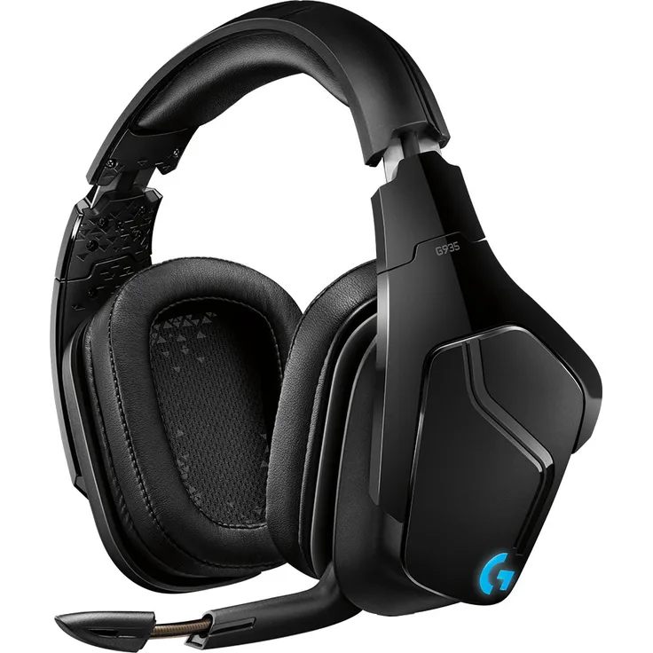 Logitech G935 Wireless RGB Gaming-Headset, 7.1 Surround Sound, DTS Headphone:X 2.0, 50 mm Treiber, 2.4 GHz Kabellos, Flip-Stummschaltung, PC-Mac-Xbox One-PS4-Nintendo Switch - schwarz