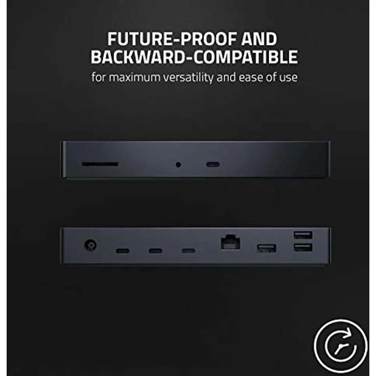 Razer Thunderbolt 4 Dock (Mercury) - Premium Hub mit RGB-Beleuchtung für Windows und Mac (10 Anschlüsse in einem, Ausgabe auf zwei 4K-Monitoren oder einen 8K-Monitor) Weiß – Bild 5