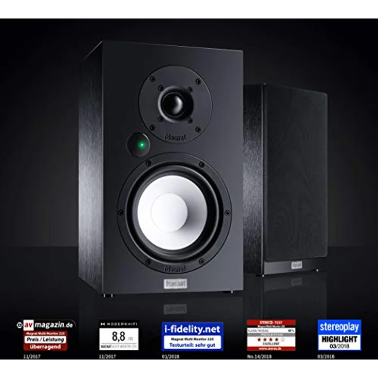 Magnat Multi Monitor 220 | Aktives Lautsprecherset mit aptX Bluetooth, Phono-Eingang und Fernbedienung | Komplettsystem für Vinyl- und Streaming-Nutzer, Schwarz – Bild 6