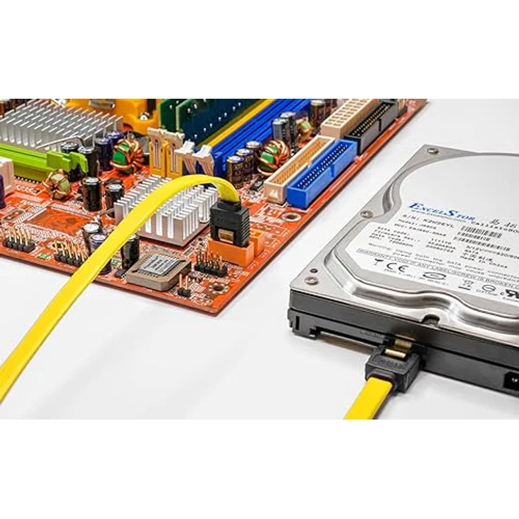 BIGtec BIG1890 1m HDD S-ATA Kabel gelb gerade/gerade Kontakte vergoldet – Bild 8