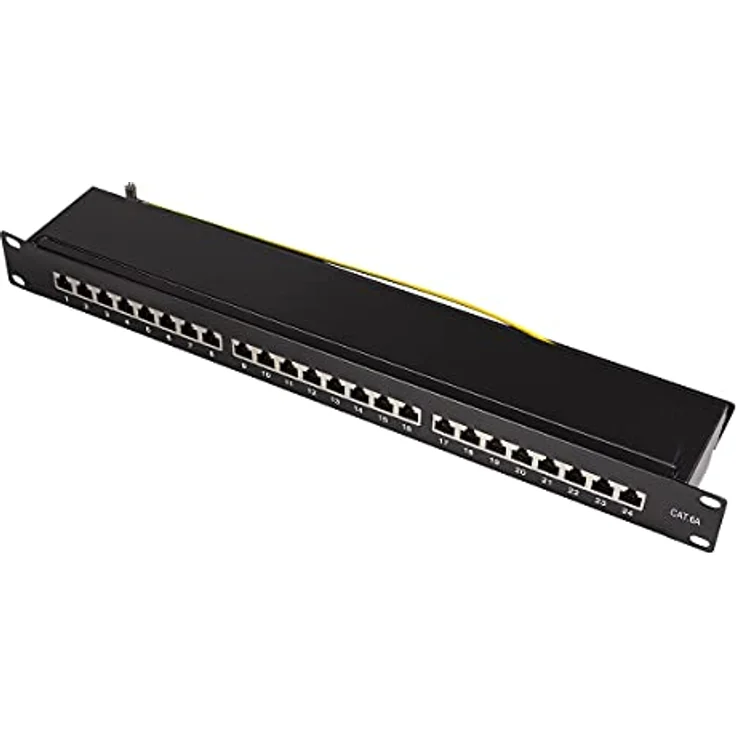 19'' Patchpanel, Cat. 6a, 24 Ports, geschirmt, schwarz – Bild 3