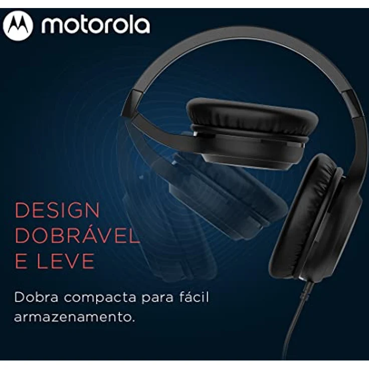 Motorola Sound Moto XT120 - Kopfhörer mit Kabel - Over-Ear-Kopfhörer - 120 cm Kabel - Faltbares Design - Passive Geräuschisolierung - Schwarz – Bild 2
