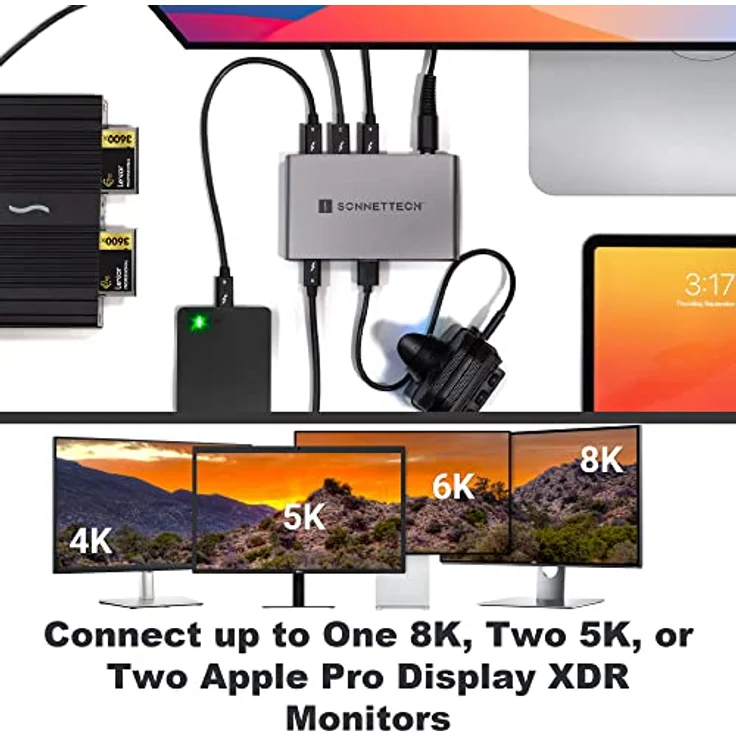 Sonnet Echo 5 Thunderbolt 4 Hub - Kompakter universeller Thunderbolt-4-Hub mit Vier Thunderbolt-4-Ports und 8K-Display-Unterstützung – Bild 3