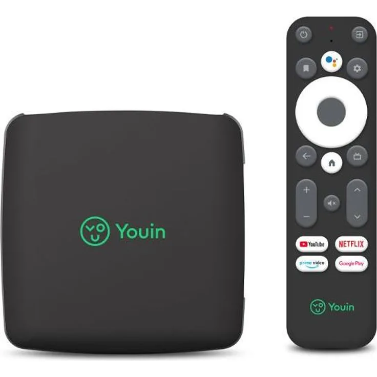 Youin RECEPTOR ENGEL EN1040K, UHD 4K Android TV 9.0 Streaming Box mit Google Assistant, 8 GB, Schwarz