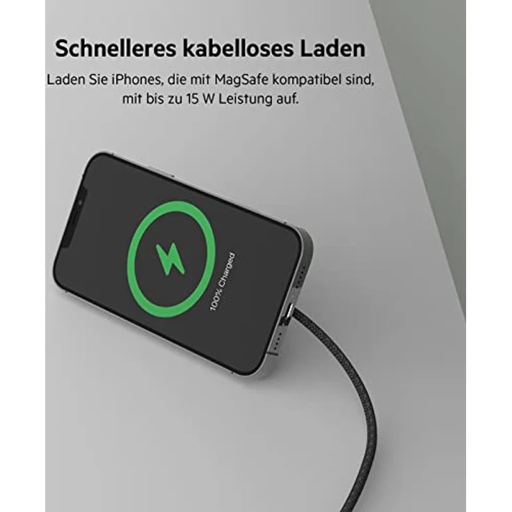 Belkin tragbares drahtloses Ladepad mit MagSafe (schnelles Laden mit bis zu 15 W, mit iPhone 13, 13 Pro, 13 Pro Max und 13 mini kompatibler Ständer, Netzteil nicht enthalten) – Schwarz – Bild 4