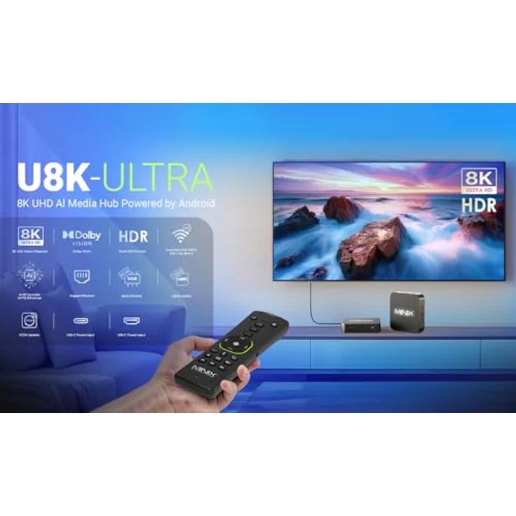 Minix U8K-Ultra AI Media Hub, Streaming Box mit 8/128GB, 8K-Auflösung und Amlogic S928X-K Prozessor – Bild 2