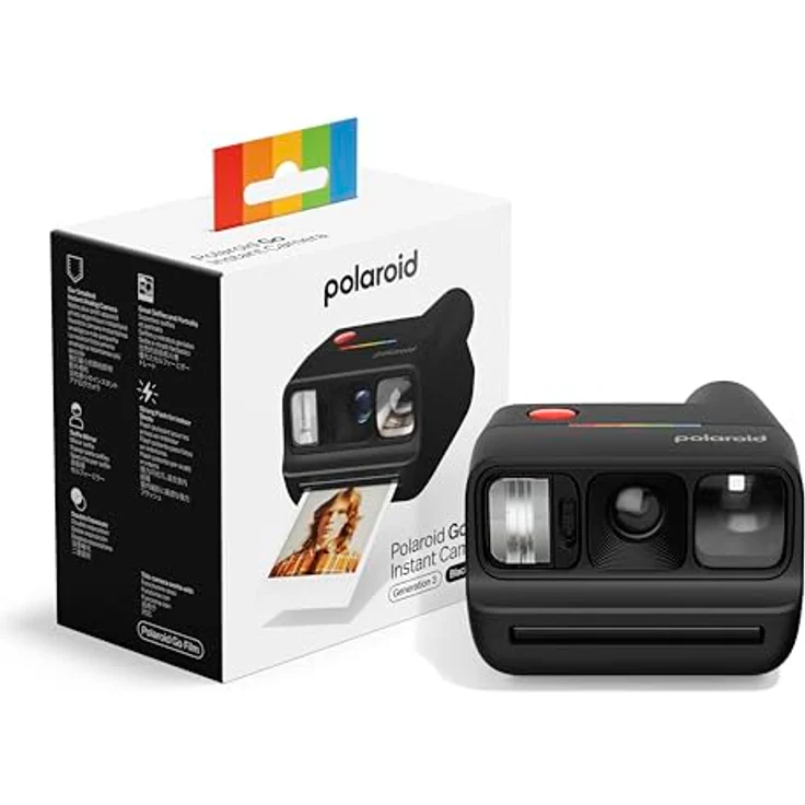 Polaroid Go Generation 3, Mini Sofortbildkamera in Schwarz mit Selfie-Spiegel und Blitz, nur kompatibel mit Go Film – Bild 1