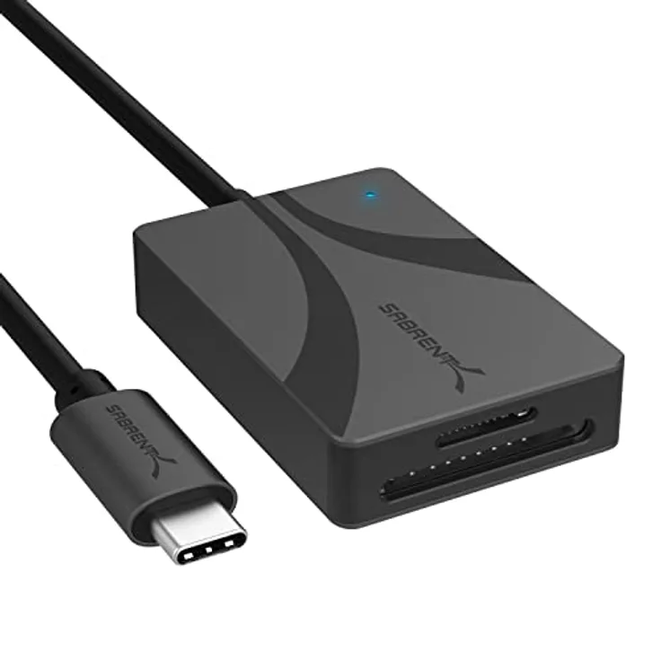 SABRENT SD, Micro SD USB C Kartenleser, USB 3.2 Speicherkartenleser, 312 MBps High Speed Externe Kartenlesegeräte, SD Karte USB Adapter, unterstützt MMC/TF/SDXC/SDHC/Micro SDHC/Micro SDXC (CR-CSDM)