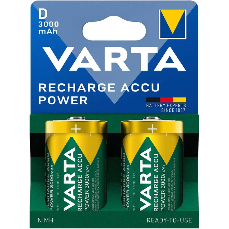 Varta Akku Recharge Accu Power Mono D NiMH 3000mAh (2er Blister)