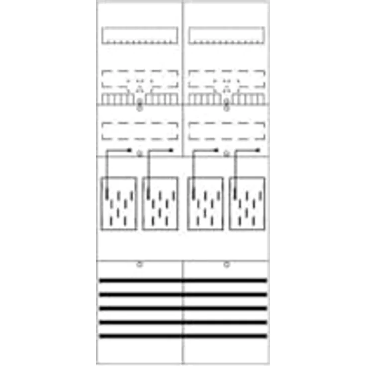 Striebel&John Zählerfeld BF27M4, elektrischer Haushaltszähler für 4 Zählerplätze, grau RAL 7035, Schutzart IP2XC – Bild 2