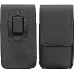kwmobile Gürteltasche Hülle für Handys mit Gürtelclip - Kunstleder Gürtel Case mit Gürtelschlaufe Schwarz, 15,2 x 8 cm