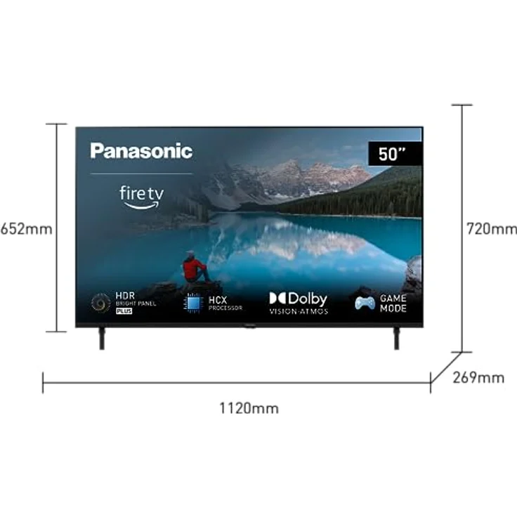 Panasonic TX-50MXW834, 50 Zoll 4K Ultra HD LED Smart TV, High Dynamic Range (HDR), Dolby Atmos & Dolby Vision, Fire TV, Prime Video, Alexa, Netflix, Game Modus, Schwarz – Bild 2