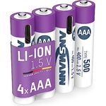 ANSMANN 4X Micro AAA Akkus Li-Ion mit USB Typ-C Anschluss, wiederaufladbar über USB-C/Hohe Leistung von 1,5 Volt & 500 mAh/Geeignet für Fernbedienung, Controller, Lampen, Spielzeug, Funkgeräte
