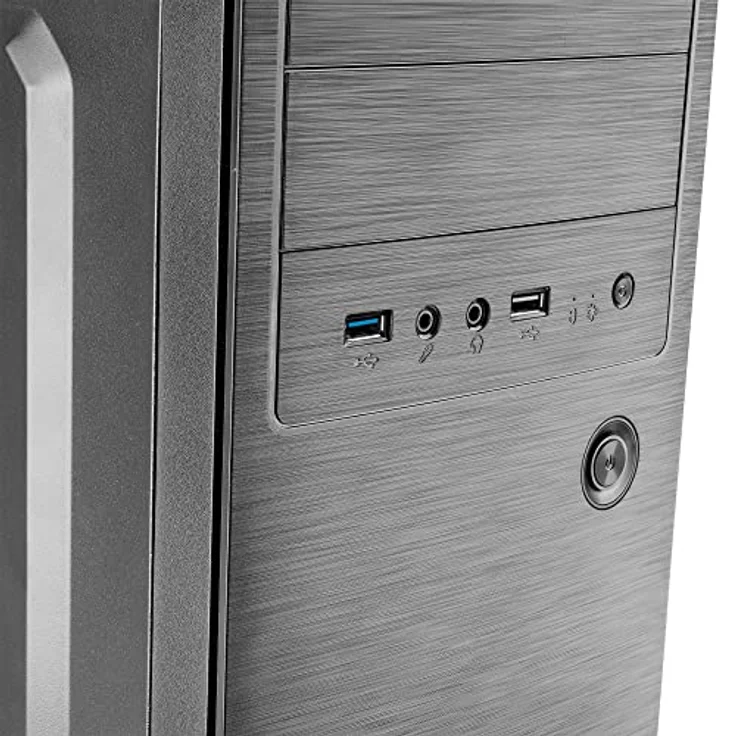 Tacens 2INITIOX, PC-Gehäuse ATX Semi-Tower, 12cm Seitenlüfter, Gebürstete Aluminiumfront, Stahl, Schwarz – Bild 3