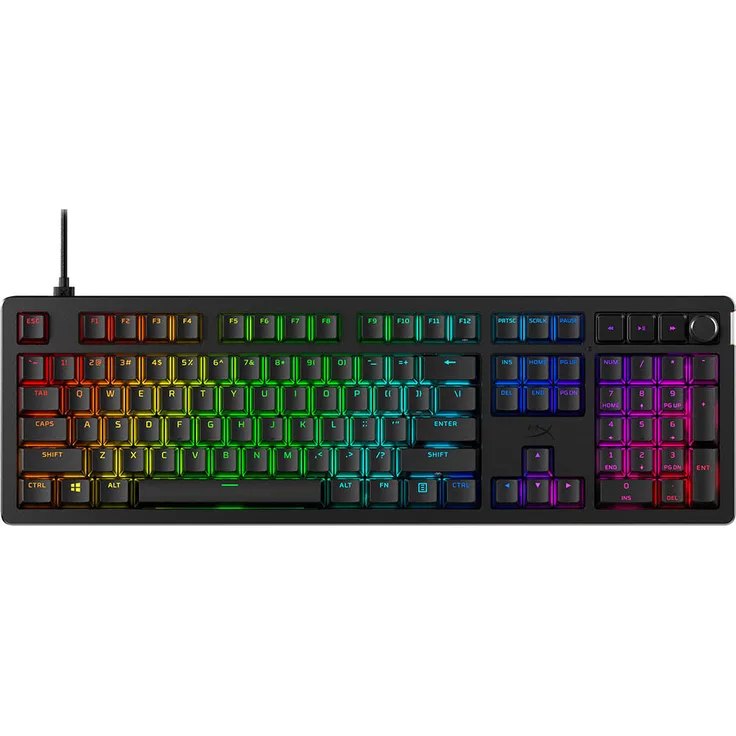 HyperX Rising Gaming-Tastatur Mit Mechanischen Tasten, RGB, Linear Hot Swappable Switches, QWERTY Layout, Schwarz