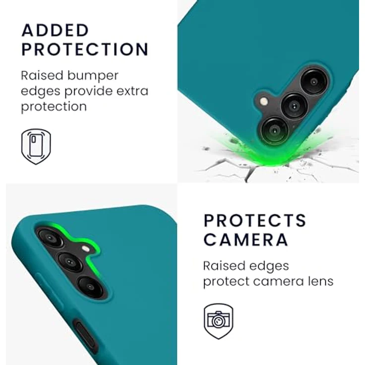 kwmobile Handyhülle für Samsung Galaxy A15 5G - TPU Case in Petrol matt mit kabellosem Laden und griffiger Gummierung – Bild 2