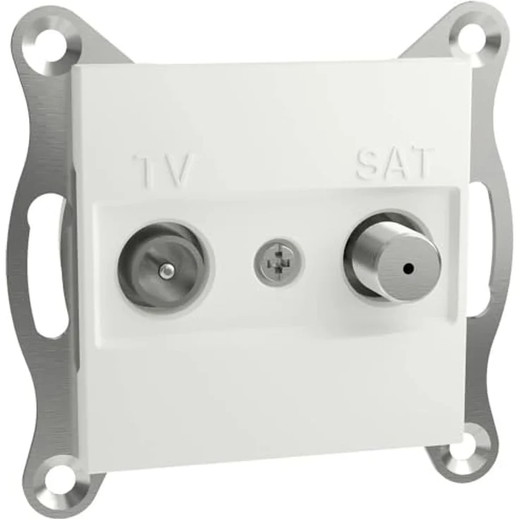 Schneider Electric Asfora EPH3470121D TV-SAT-Enddose 1dB, IEC+F, 2 Ausgänge, Unterputzeinsatz, weiß – Bild 3