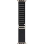 Apple Watch Band Alpine Loop, 49 mm, schwarz, Medium, aus 43 % recycelten Materialien, mit Titan-G-Haken und nahtlosem Design