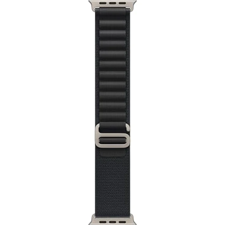 Apple Watch Band Alpine Loop 49 mm, Schwarz, Small, aus 43 % recycelten Materialien mit korrosionsbeständigem Titan-G-Haken – Bild 1