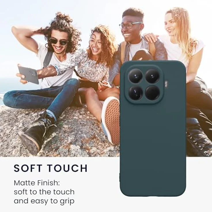 kwmobile Handyhülle für Xiaomi 15T Pro, flexibles TPU Silikon Case in Dunkler Schiefer mit präzisen Aussparungen und erhöhtem Bildschirm-Schutz – Bild 4