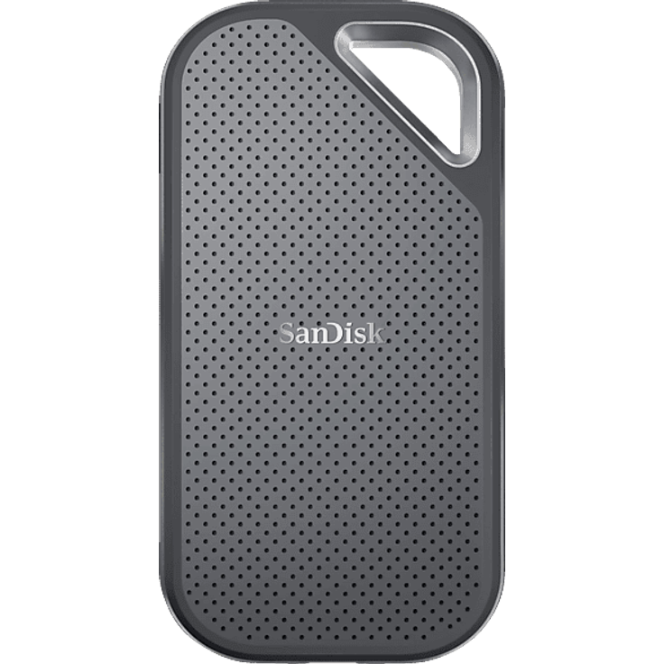 SanDisk Extreme PRO® Portable SSD, 1 TB, externe Festplatte mit 2000 MB/s, grau, IP65 wasserdicht, Fallschutz bis 3 m